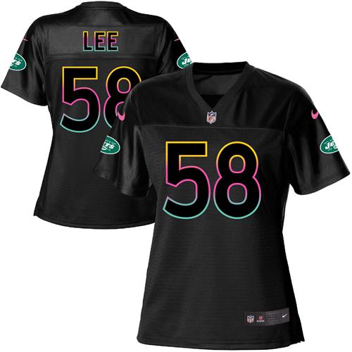 Nike Jets #58 Darron Lee Black Women's NFL Fashion Game Jersey